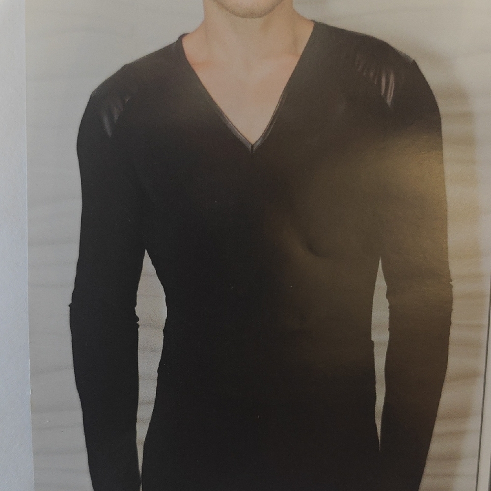 Men's Black V-Neck Sweater